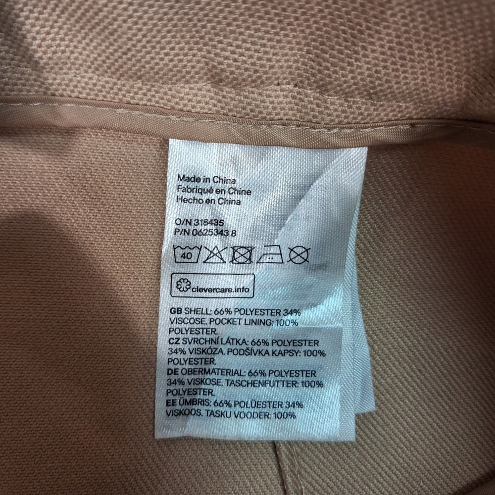 H&M Mini Skirt Womens 10 Tan Gold Snap Button Back Zip Textured A-Line 06253438 - Picture 5 of 8